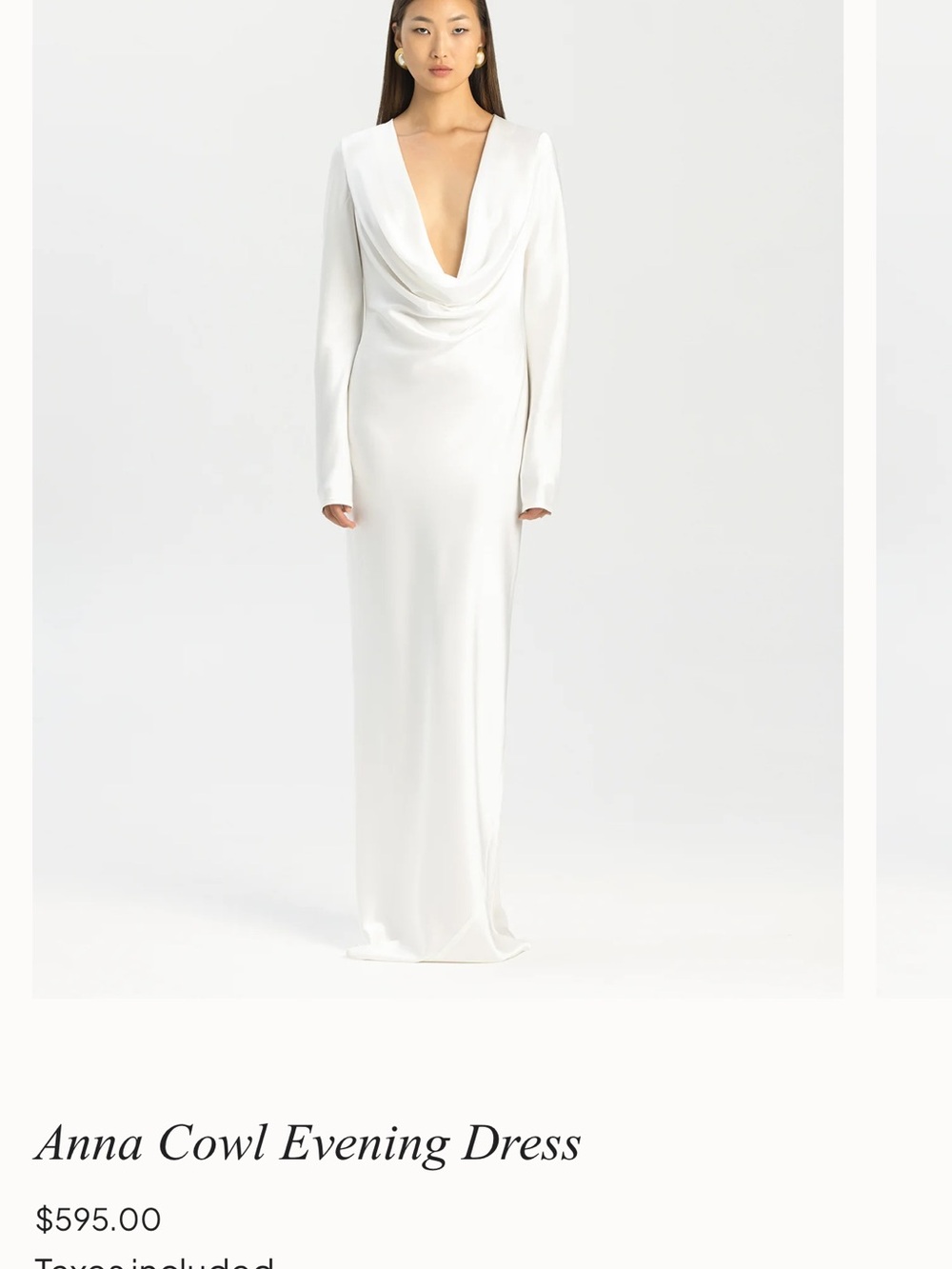 SANS FAFF 
Anna Cowl Evening Gown - White